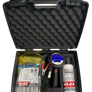 Kit détection fuites climatisation gaz R134a avec lampe UV 12v + 12 seringues + lunette + spray - AC 9138 - CLAS Equipements