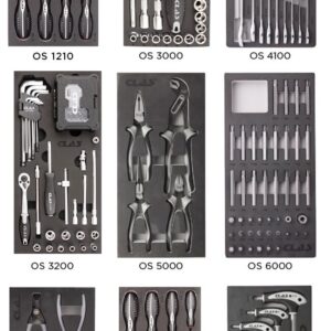Composition de servante d'atelier 9 inserts 205 outils (3 tiroirs) - EG 4205 - CLAS Equipements