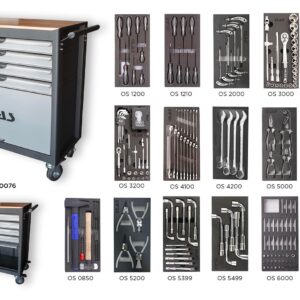 Servante d'atelier 4 tiroirs + caisson 247 outils (Poids lourd) - EG 4247 - CLAS Equipements