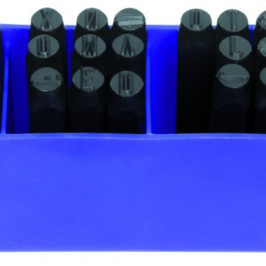 Coffret 27pcs lettres à frapper DIN 8mm de A à Z + & - EG 5032 - CLAS Equipements
