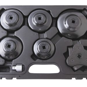 Coffret 6 clés à filtres multimarque + adaptateur 1/2" à 3/8" - HU 1995BL - CLAS Equipements