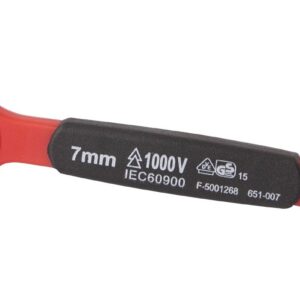 Clé plate 7mm isolée 1000V VDE IEC 60900 en CrV - OE 0722 - CLAS Equipements