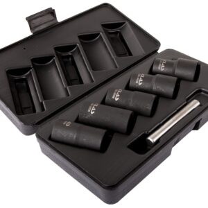 Coffret 5 douilles choc helicoïdales écrous endommages ø17-ø27mm Cr-Mo- OM 0608 - OM 0608 - CLAS Equipements