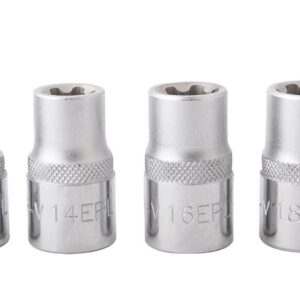 Douilles torx plus EP10 à ep20 L.37mm 1/2" (6 pcs) - OM 7017 - CLAS Equipements
