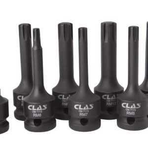Coffret douilles embouts choc ribe 1/2" 78mm m5-m14 (9 pcs) - OM 7113 - CLAS Equipements