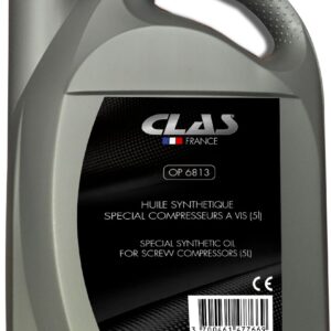 Bidon 5L d'huile synthétique spéciale compresseurs à vis - OP 6813 - CLAS Equipements