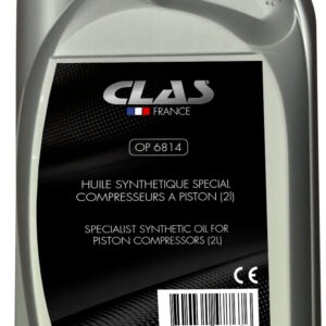 Bidon 2L d'huile synthétique spéciale compresseurs à piston - OP 6814 - CLAS Equipements