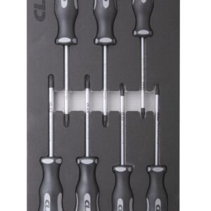 Insert 7 tournevis torx T10-40 SVCM et poignée bi-matière PP+TPV - OS 1100 - CLAS Equipements
