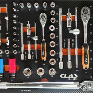 Insert douilles et cliquets (65pcs) - OS 1305BL - CLAS Equipements