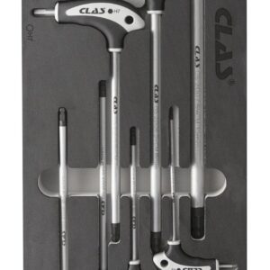 Insert 7 clés en T héxagonal 3-10mm SVCM et poignée bi-matière PP+TPV - OS 2000 - CLAS Equipements