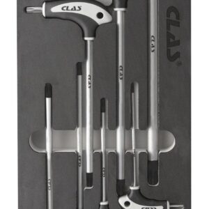 Insert 7 clés en T Torx T10-T40 SVCM et poignée bi-matière PP+TP - OS 2100 - CLAS Equipements