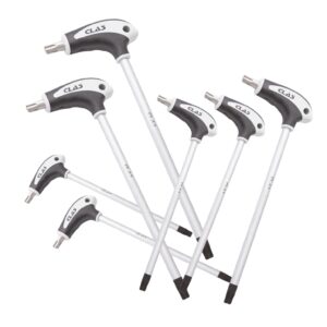 7 clés en T Torx T10-T40 SVCM et poignée bi-matière PP+TP - OS 2199 - CLAS Equipements