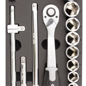 Insert cliquet réversible + douilles + accessoires (23pcs) 1/2" CrV - OS 3000 - CLAS Equipements