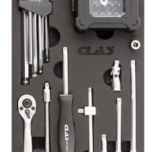 Insert 59 pcs douilles, cliquet et accessoires de serrage 1/4" CrV - OS 3200 - CLAS Equipements