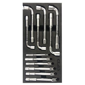 Insert 12 clés à pipe 6 pans 8-17mm CrV - OS 5399 - CLAS Equipements