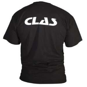 Tee shirt Noir 150g Flocage cœur et dos CLAS (Taille S) - PUB 4002 - CLAS Equipements