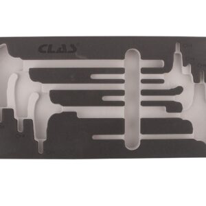 Mousse vide d'insert clés en t hexagonal (7 pcs) de format 1/3 de tiroir servante d'atelier - SA 0829 - CLAS Equipements